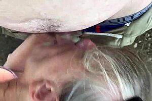 Friends Mom Gives Deepthroat Blowjob In Part 1 With Intense Throat Action And Swallowing.
