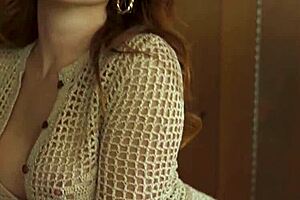 classy big boobed milf renee olstead strips while playing guitar