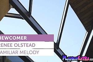 classy big boobed milf renee olstead strips while playing guitar