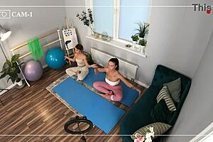 inked yoga instructor lured into anal threeway with couple