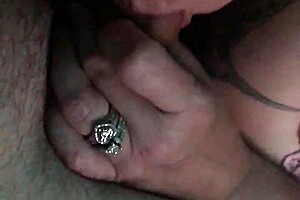 Amateur MILF boldly keeps sucking on that fat BBW cock