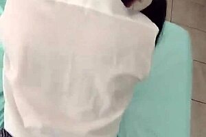 latina student nerd fucked in uniform shorts 😏