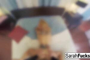 Sarah, the blonde milf with big tits, gets a hot pov massage leading to intense fucking on the table