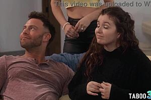 Teen leana lovings joins milf stepmom in family foursome with bunny and daddy.