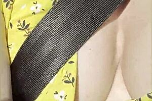 i flash my perfect tits driving in the car again