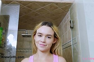 Radiant Teen 18+ Blonde Enjoys A Sensual Bath Experience