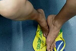 Candid Brazilian Girl Shoeplay Flip Flops