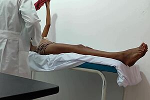 During a routine checkup, the doctor provides his female patient with special sensual massage focusing on natural tits and ass areas.