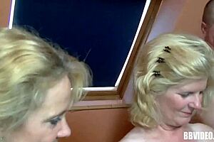Bisexual German mature women engage in a threesome activity