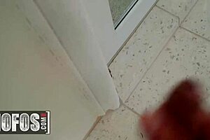 I love how Ryan Keely puts on lingerie and high heels, then slides her panties to the side to ride a big cock in this Mofos scene.