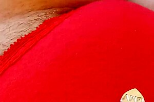 Gretala feels excited in her red slip on May 23 2024 as mature pornstar slut.