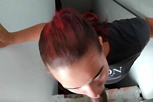 Hermosa latina with mature tits gives deepthroat blowjobs during visits.