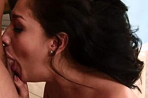 Brunette milf slut Vicky Chase licks and fucks that big cock in doggystyle!