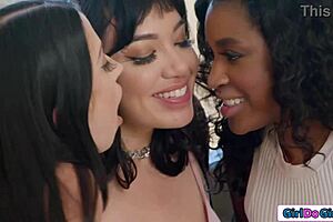 You better up your game now that you're pleasing us both in this interracial threesome