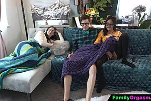 uh, familyorgasm where step sister and stepbrother fuck in doggy beside sleeping stepmom, cheating with glasses nerd in skirt upskirt cowgirl ride...