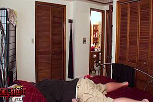 Stepmom's anniversary letdown turns into intense cougar blowjob and doggystyle pounding with big natural tits.