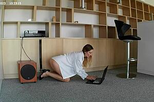 hot milf in blonde hair stockings lingerie shows natural tits pussy naked