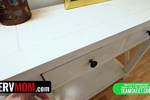 Whoa, stepson rips lingerie off curvy stepmom for intense blowjob and cowgirl riding