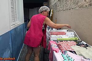 Hey, check out this big tits Brazilian natural tits babe in lingerie getting first time interracial with boss while wife is away