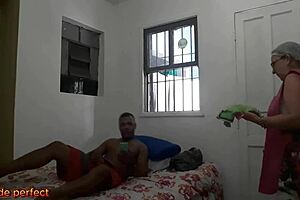 Hey, check out this big tits Brazilian natural tits babe in lingerie getting first time interracial with boss while wife is away