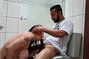 What happens in the bath with this hot milf?