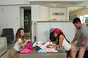 Freeuse chores unite the new family with lucky teen and milf fucking