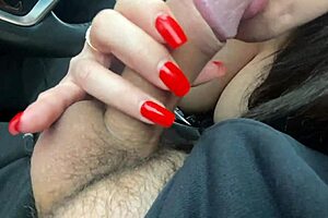 Young Milf with Big Milky Natural Tits Gives Outdoor Blowjob and Cum in Mouth to Taxi Driver