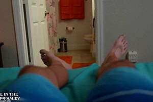 Stepmom on Vacation Wears Bikini That Gets Me Horny So She Gives Handjob to Help Me Cum