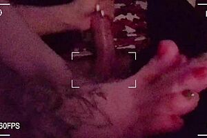 Prettyfeetelite Stroking Hubbys Friends Big Cock with Little 18+ Feet in Homemade Video