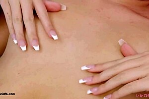 Blonde beauty channels her teen 18+ spirit in a solo photoshoot on the sofa, revealing petite body during casting interview.