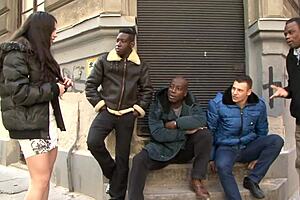 Fucking slutty brunette girl in anal with deepthroat