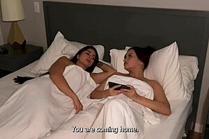 my milf stepmom angie ortiz fucks me in step dad's bed while he heads home from work with silvanalee