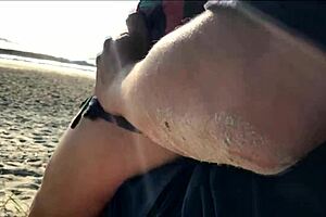 the milf suddenly came up from behind and started jerking me off in front of everyone with her big tits and ass in public pov creampie action