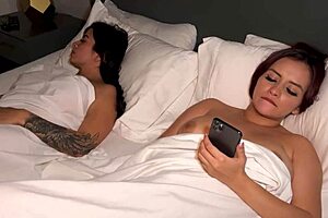 my milf stepmom angie ortiz fucks me in step dad's bed while he heads home from work with silvanalee