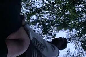 sexy bbw takes sunset backshots deep in the forest