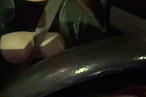 Italian Big Tits HOT SOLO CAR RIDE With Her JUICY TITS FLASHING!