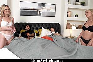 Slimthick Vic and Lindsey Lakes dive into wild 4some orgy with stepsons. They bend over in doggystyle for taboo mother-in-law action.