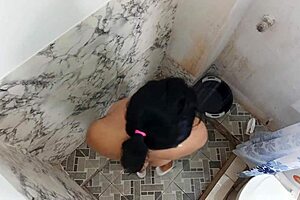 Oh, that hot shower with my stepmom, she fucks her stepson so fiercely.