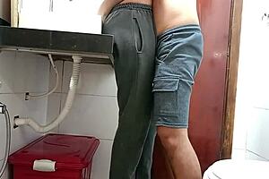 is the maid caught in the bathroom?