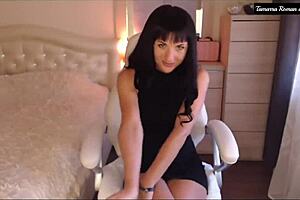 Mlady Jessy sexy chair strip tease with ass wiggling clit caressing pussy pleasing fun