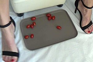 Watch Me Crush Ripe Tomatoes Under My Bare Feet!