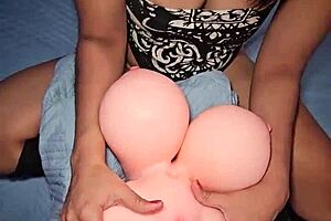 Colombian Sexdoll with Huge Tits Gives Me Titjob While Riding Dildo in Missionary