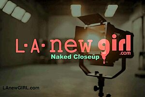 Stunning brunette model shows her figure