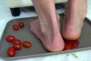 Watch Me Crush Ripe Tomatoes Under My Bare Feet!