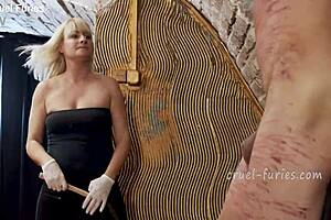 I uh, this cruel blonde milf whipped my cock so brutally in femdom session