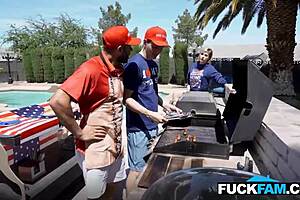 Stepmom Faints Watching Stepdaughter Penelope Kay Fuck Husband and Stepson Josh Rivers in Taboo 3some with Big Ass Action