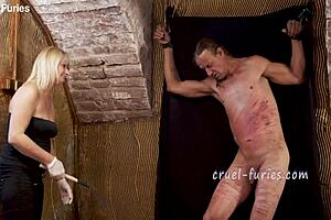 I uh, this cruel blonde milf whipped my cock so brutally in femdom session