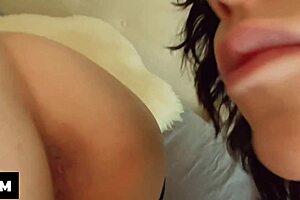 stepdaughter helps with stepmommys daily care routine including gentle massages and close bonding moments in a cozy home setting