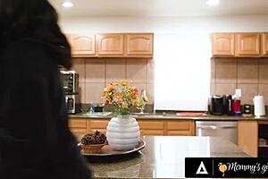 Stunned Leana Lovings discovers stepmom wearing strap-on