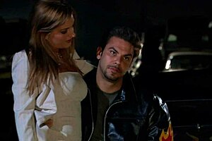 Blonde slut in high heels gets fucked outdoor with blowjob and creampie